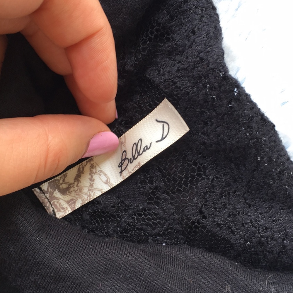 SOLD 🔴 Bella D. | Black Cardigan with Lace - Picture 5 of 8